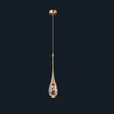 Lustre LED en cristal goutte d'eau en aluminium contemporain de luxe pour salon 