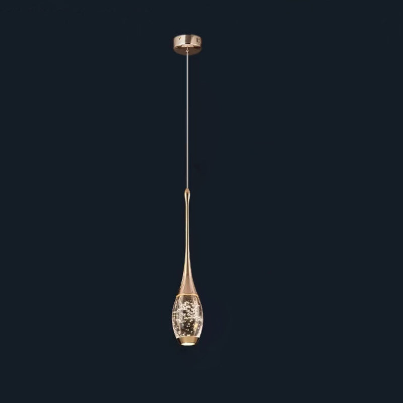 Lustre LED en cristal goutte d&