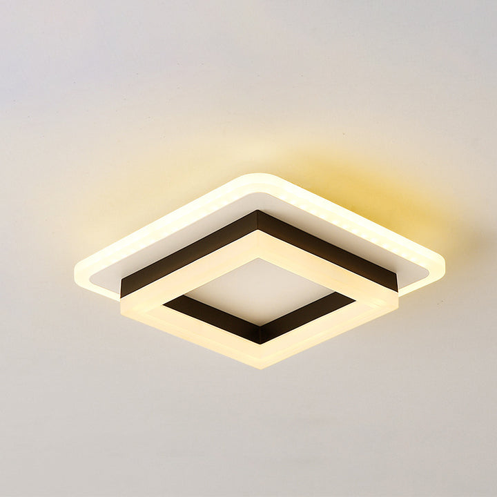 Moderne Einfachheit Acryl geometrische quadratische runde Schatten Hardware LED Unterputz Deckenleuchte für Wohnzimmer 