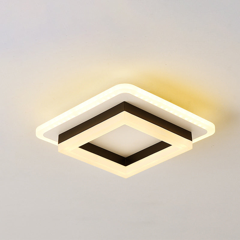 Luz de techo LED de montaje empotrado con pantalla cuadrada redonda geométrica acrílica de simplicidad moderna para sala de estar 