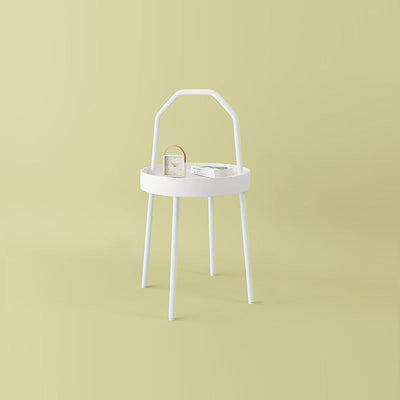 Mesa de café redonda minimalista moderna de hierro y PC de 1 nivel para sala de estar 