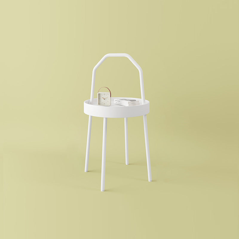 Mesa de café redonda minimalista moderna de hierro y PC de 1 nivel para sala de estar 