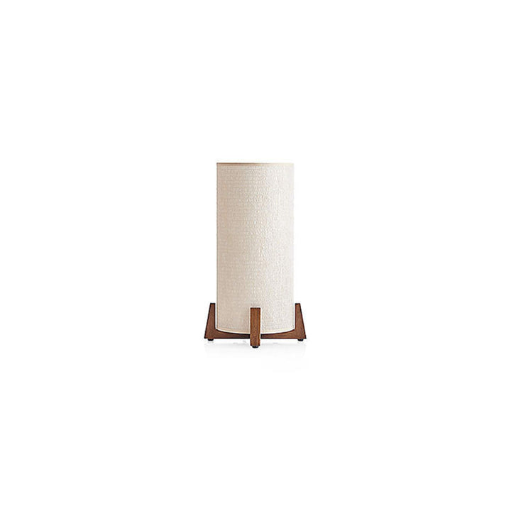Lampe de table en bois cylindrique japonaise traditionnelle à 1 lumière pour chambre 