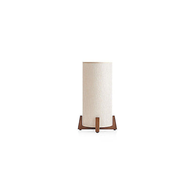 Traditionelle japanische Zylinder-Tischlampe aus Holzgewebe mit 1 Licht für Schlafzimmer 