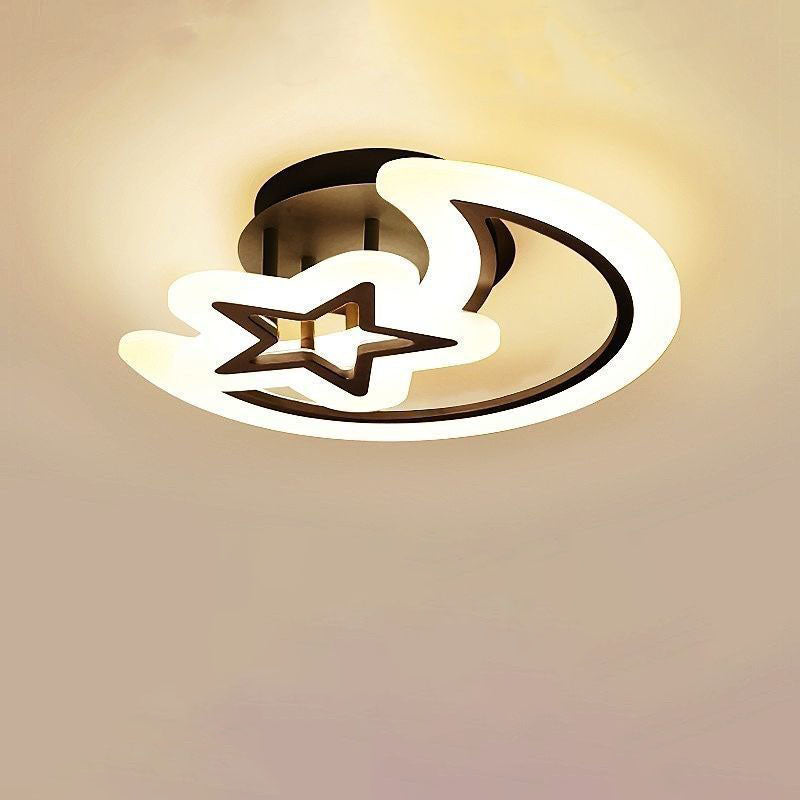 Moderne minimalistische Mondstern-Hardware Acryl LED Semi-Flush Mount Deckenleuchte für Wohnzimmer 