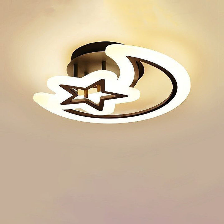 Moderne minimalistische Mondstern-Hardware Acryl LED Semi-Flush Mount Deckenleuchte für Wohnzimmer 