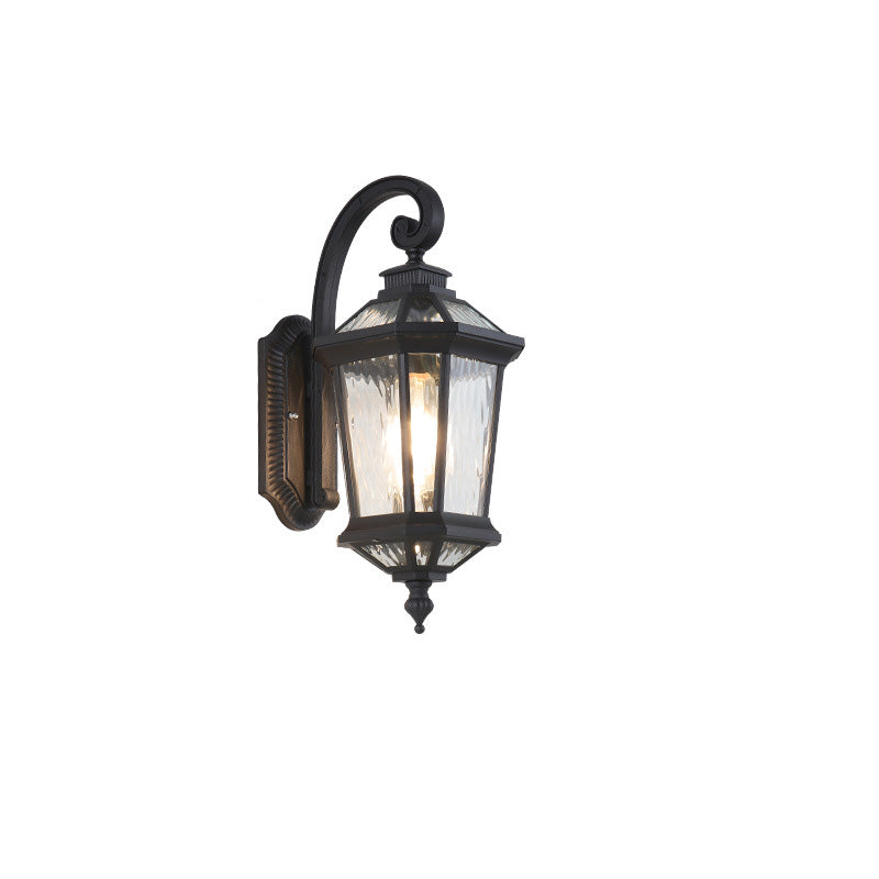 Lampe murale à un feu en cylindre octogonal en verre d&