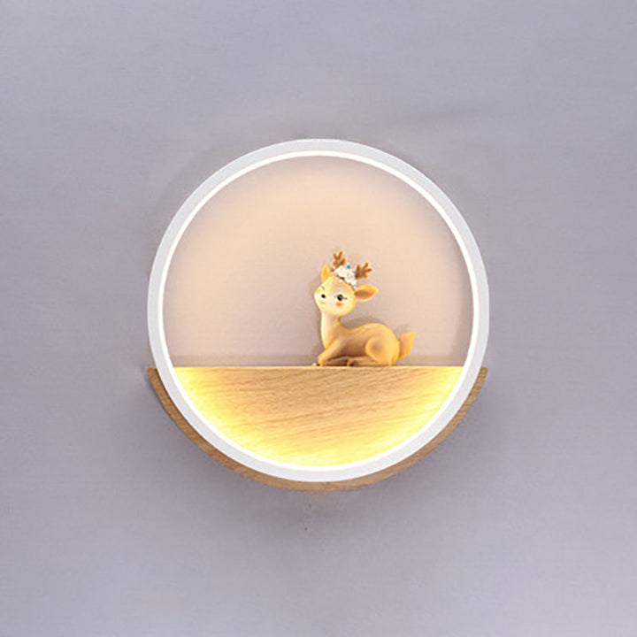 Applique murale LED en fer avec cerf créatif contemporain pour salon 