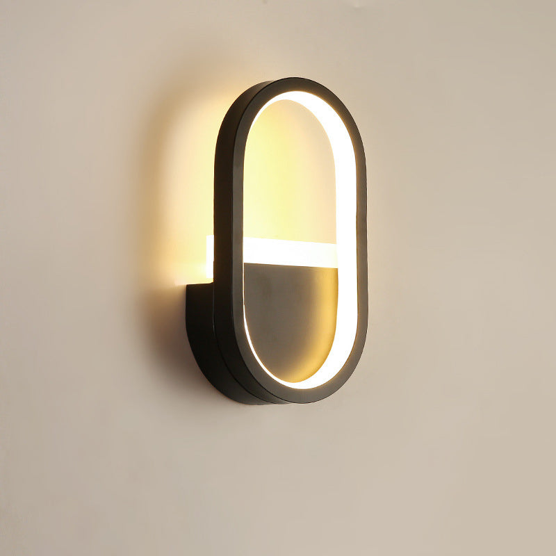 Moderne minimalistische Eisen Silikon elliptische Kreisbogen LED Wandleuchte Lampe für Schlafzimmer 