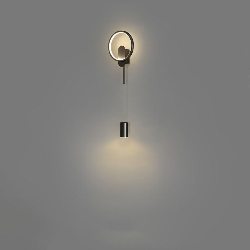 Moderne Luxus Wandlampe aus Schmiedeeisen und Acrylzylinder mit LED für das Wohnzimmer 