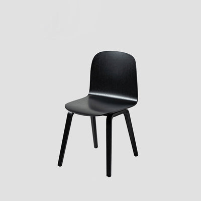 Chaise de salle à manger contemporaine nordique en bois massif avec dossier pour salle à manger 