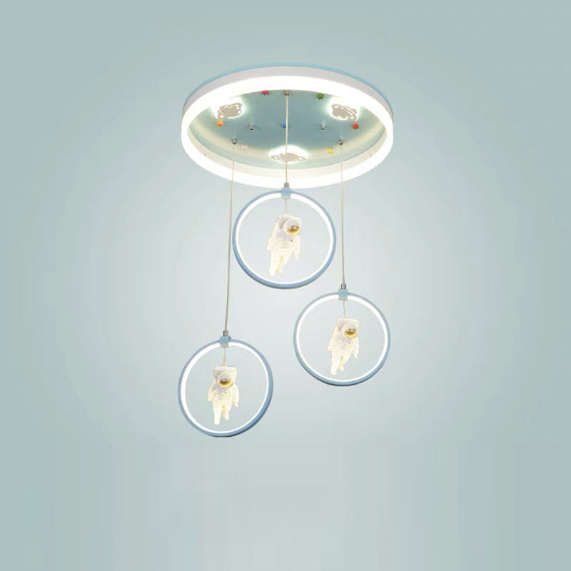 Plafonnier LED en acrylique et fer de style Art Déco moderne rond Astronaute Princesse Fée pour chambre à coucher 