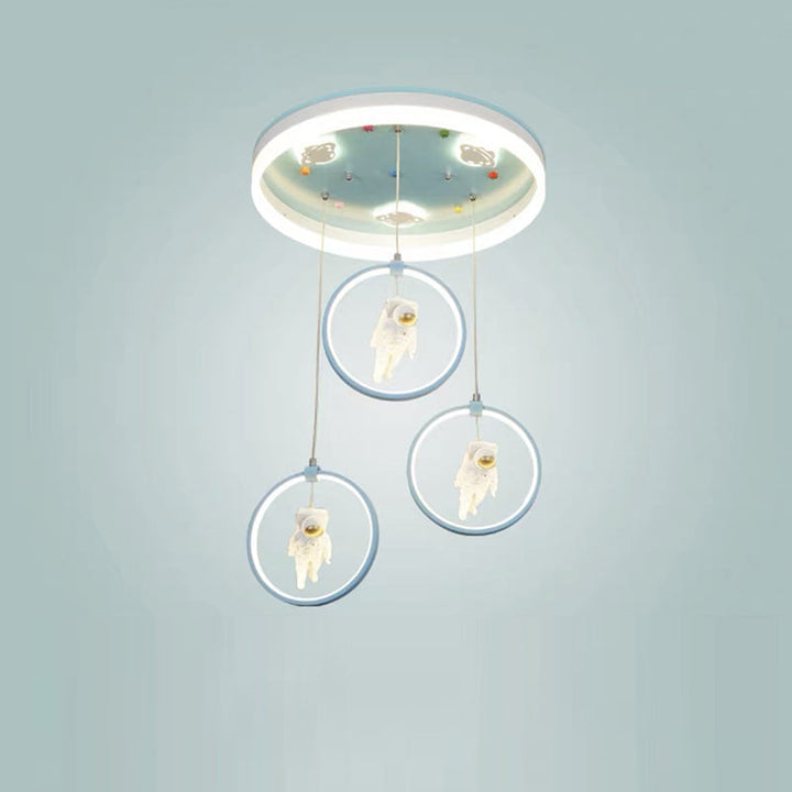 Plafonnier LED en acrylique et fer de style Art Déco moderne rond Astronaute Princesse Fée pour chambre à coucher 