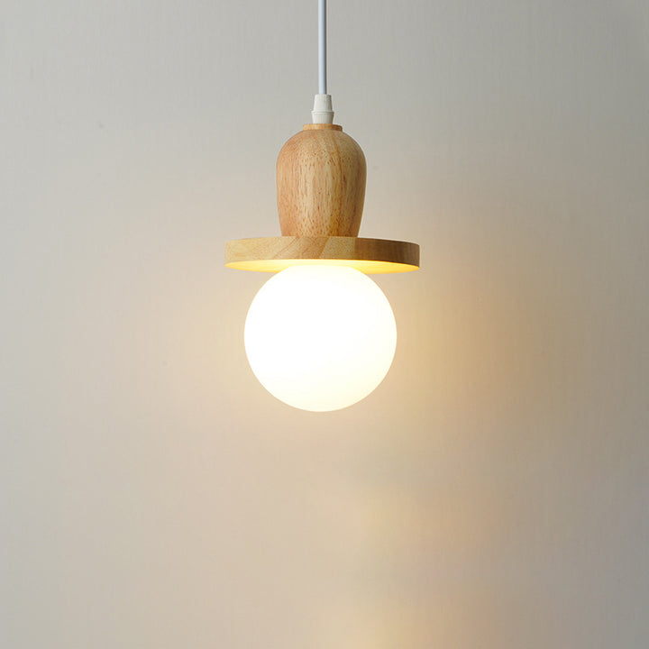 Lámpara de araña de isla de 1/3/5 luces con pantalla de vidrio de globo y marco lineal de madera tradicional japonesa para sala de estar 