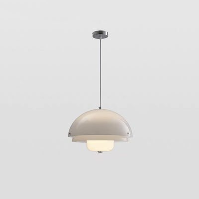 Zeitgenössische nordische runde Kuppel Eisen Glas Acryl 1-Licht Pendelleuchte für Wohnzimmer 