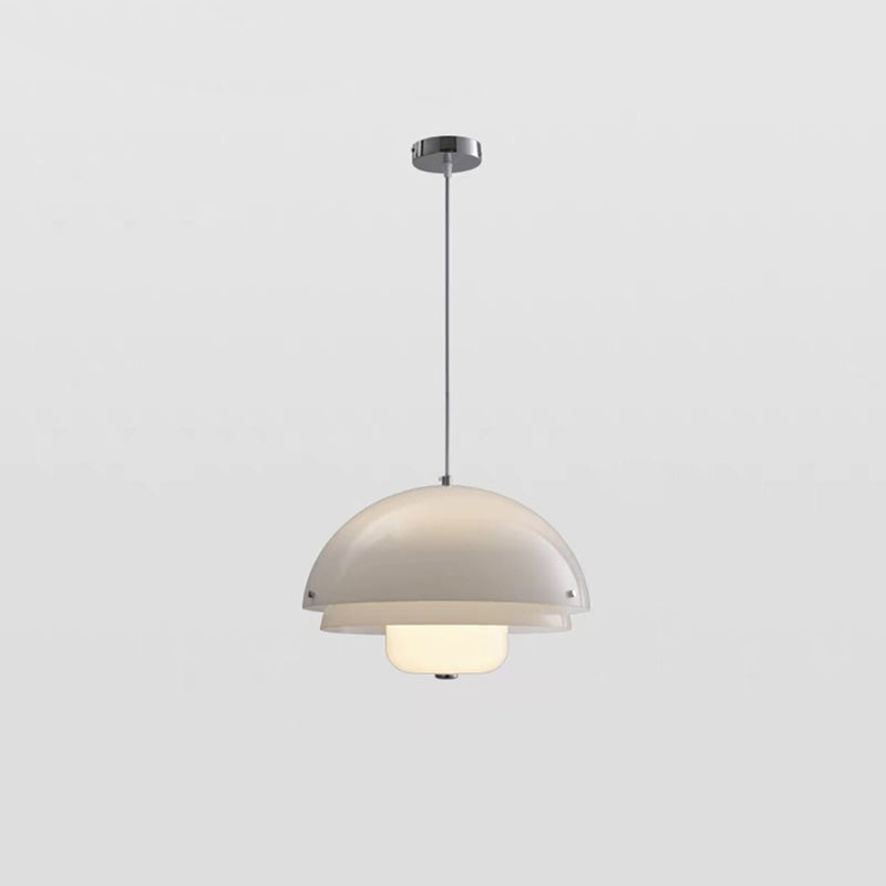 Zeitgenössische nordische runde Kuppel Eisen Glas Acryl 1-Licht Pendelleuchte für Wohnzimmer 