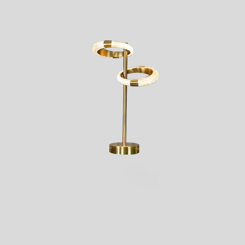 Moderne Luxus Kreis Galvanisierte Eisen LED Tisch Lampe Für Schlafzimmer 