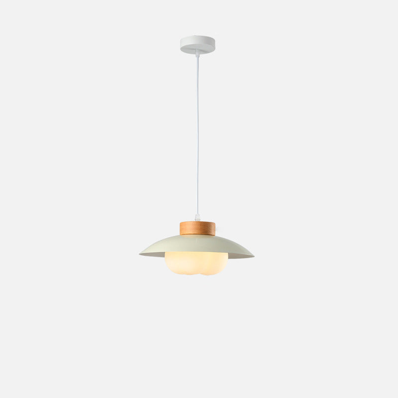 Zeitgenössische nordische Eisenholz PE Schüssel 1/2/3 Licht Kronleuchter Insel Licht für Esszimmer 
