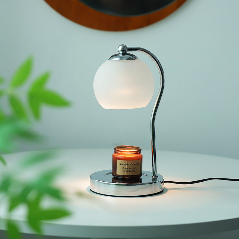 Lampe de table moderne minimaliste en verre et fer à une lumière avec effet de cire fondue pour chambre 