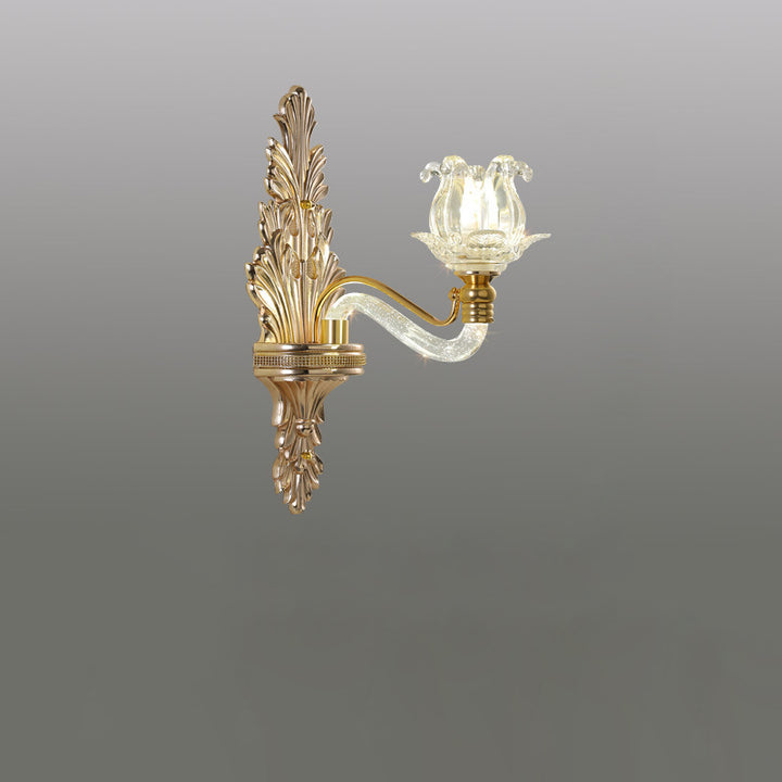 Traditionelle französische Kristallblume Kristallglas Hardware 1/2 Licht Wandleuchte Lampe für Wohnzimmer 