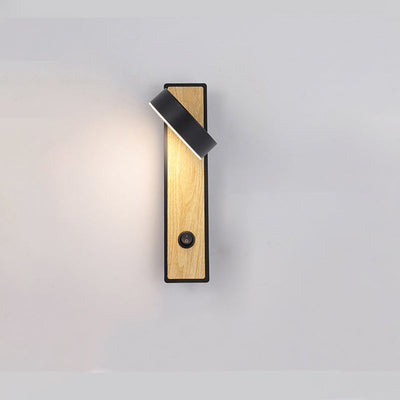 Applique Murale LED Rotative Rectangle en Aluminium Géométrique de Simplicité Contemporaine pour Chambre 