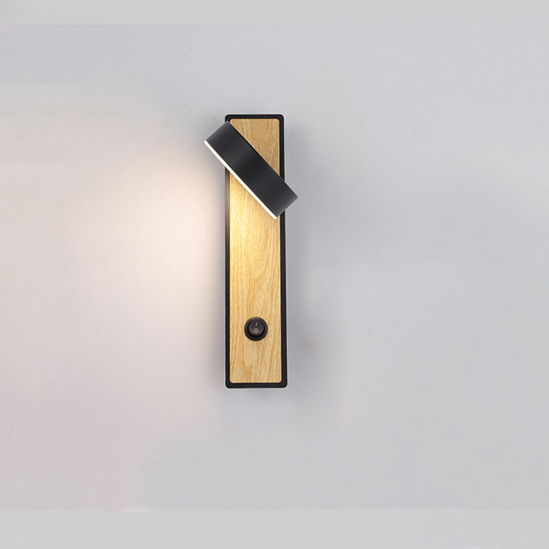 Applique Murale LED Rotative Rectangle en Aluminium Géométrique de Simplicité Contemporaine pour Chambre 