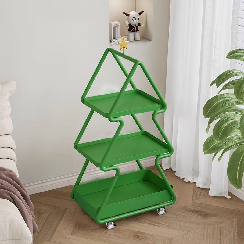 Zeitgenössischer kreativer Weihnachtsbaum Eisen Beistelltisch 3-stufig für Wohnzimmer 