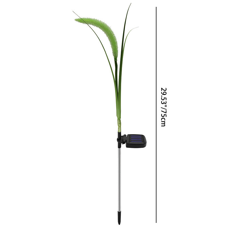 Moderne Art Deco Solar Wasserdichte Hartriegel Reed Kunststoff Edelstahl LED Landschaft Beleuchtung Außen Licht Für Garten 