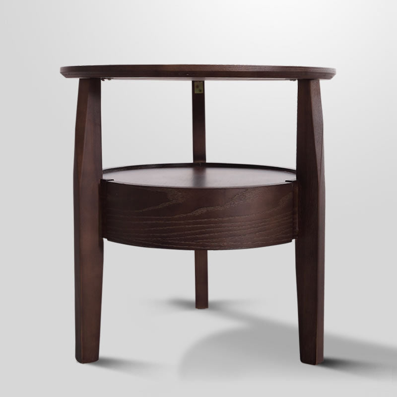 Table basse ronde en bois minimaliste moderne double pour salon 