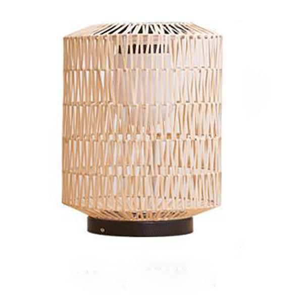 Moderne minimalistische Solar-Eisen-Rattan-Käfig-förmige LED-Außenlandschaftsleuchte für den Garten 