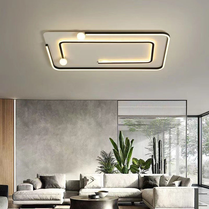 Moderne minimalistische Eisen Silica rechteckige quadratische runde LED Unterputz Deckenleuchte für Wohnzimmer 