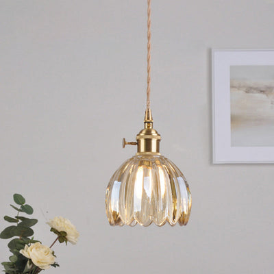 Moderne minimalistische Blumen Kupfer Glas 1-Licht Wandleuchte Lampe für Wohnzimmer 