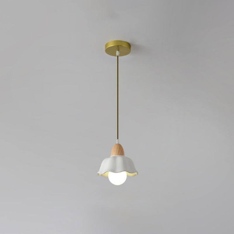 Moderne Art Déco Céramique Fleur Abat-jour 1/3-Lumière Îlot Lustre Pour Salon 
