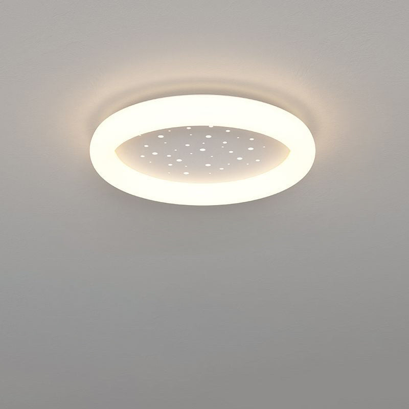 Plafonnier LED rond en fer acrylique simplicité moderne ciel étoilé pour chambre 