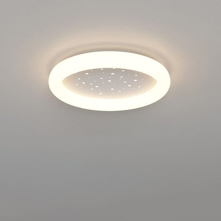 Plafonnier LED rond en fer acrylique simplicité moderne ciel étoilé pour chambre 