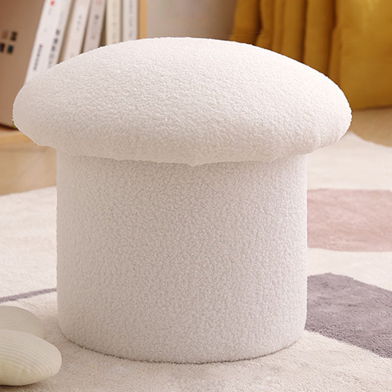 Pouf repose-pieds en velours de forme champignon pour salon, simplicité contemporaine 