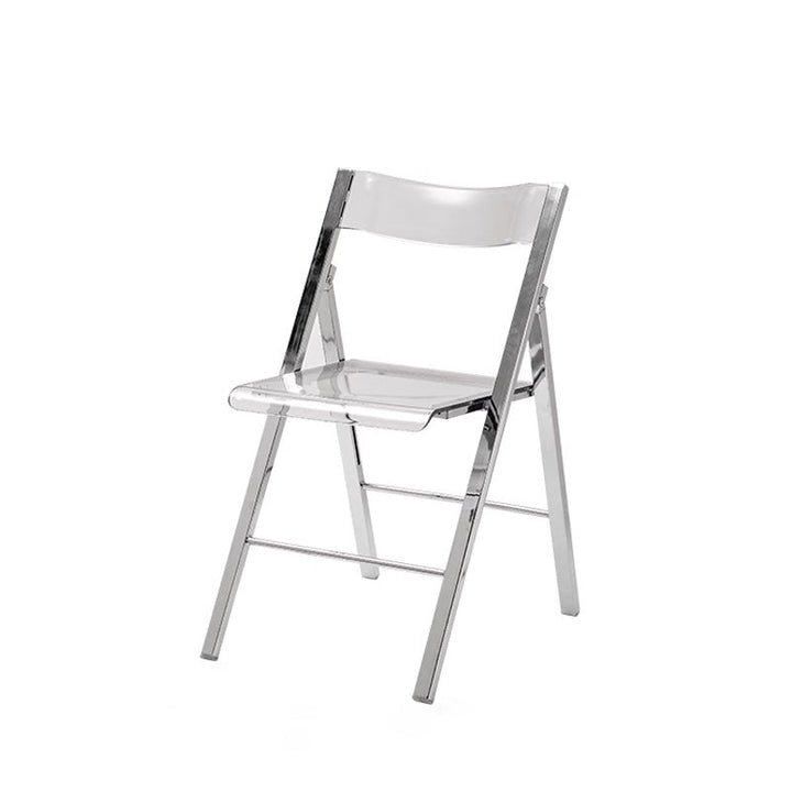 Moderner nordischer quadratischer Eisen-PET-klappbarer Esszimmerstuhl für das Esszimmer 
