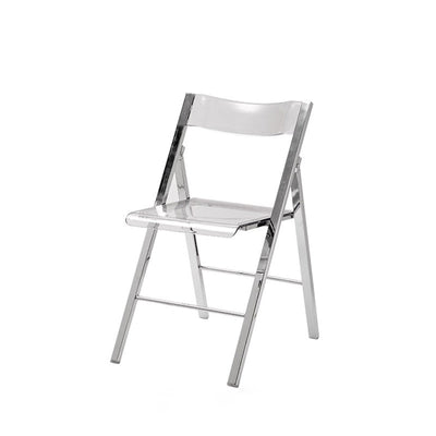 Silla de comedor de metal acrílico cuadrada nórdica contemporánea plegable para comedor 