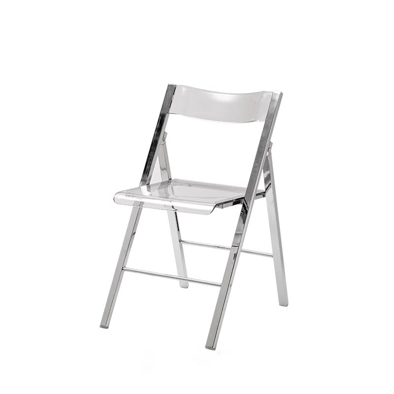 Silla de comedor de metal acrílico cuadrada nórdica contemporánea plegable para comedor 