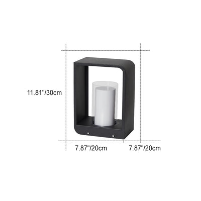 Modern Minimalist Square Frame Stainless Steel Acrylic LED Waterproof Lawn Landscape Light For Outdoor Patio