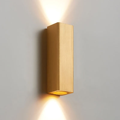 Nordic Minimalist Brushed Aluminum Rectangular Column LED Wall Sconce Lamp