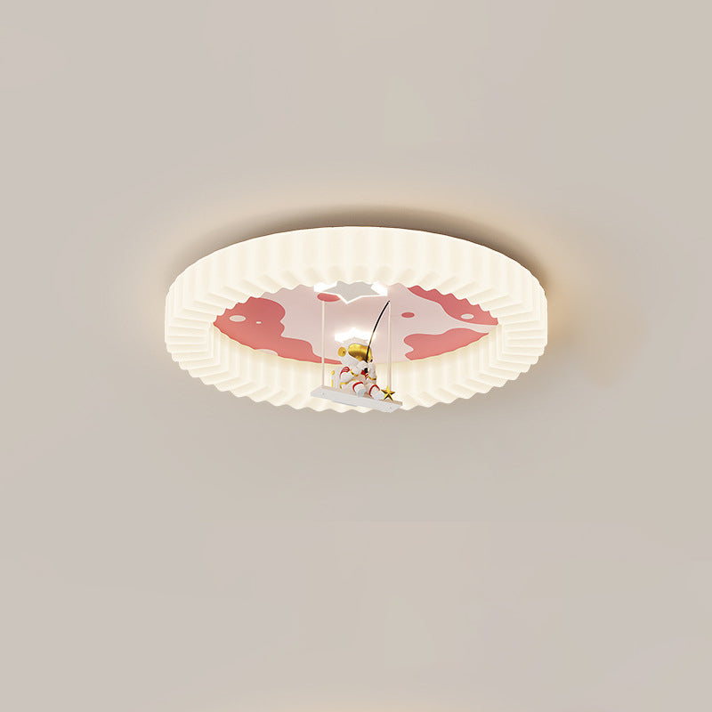 Luz de techo empotrada LED de hierro acrílico redonda creativa contemporánea para dormitorio 