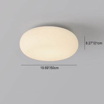 Modern Minimalist Oval Iron PE LED Flush Mount Ceiling Light For Bedroom