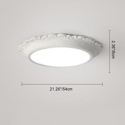 Lumière de plafond LED encastrée acrylique à bord rond gravé PU minimaliste moderne pour salon 