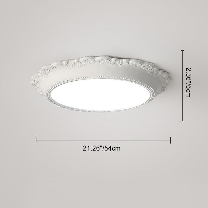 Lumière de plafond LED encastrée acrylique à bord rond gravé PU minimaliste moderne pour salon 