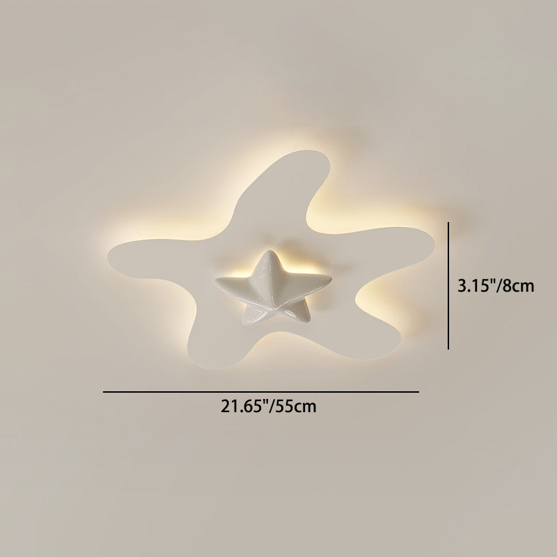 Plafonnier LED en résine avec étoile en fer de simplicité moderne pour chambre à coucher 