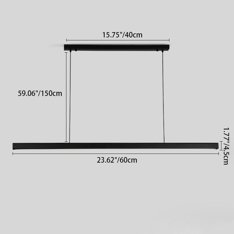 Moderne minimalistische LED-Pendelleuchte mit langem Streifen 