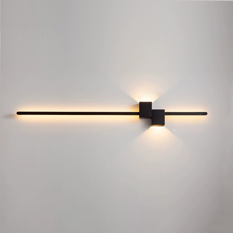 Moderne minimalistische Streifen Rechteck Eisen Aluminium LED Wandleuchte Lampe für Wohnzimmer 