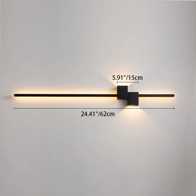 Moderne minimalistische Streifen Rechteck Eisen Aluminium LED Wandleuchte Lampe für Wohnzimmer 