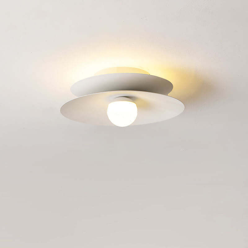 Modern Simple Iron Disc Acrylic Lampshade LED Flush Mount Ceiling Light